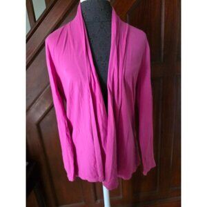 Talbots Petites Medium Pink Pima Open-Front Cardigan Sweater